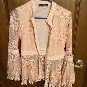 Lace button down shirt